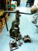 A small fly press and some tooling