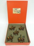 Tommy Atkins diecast WWI German Lancer soldier set comprising four Lancers and one officer,