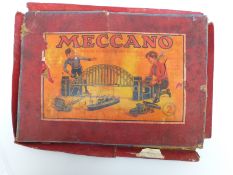 Meccano outfit No 2 with blue and yellow parts,