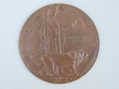 A WWI death plaque to George William Clements
