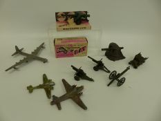Ten Skybirds, Britains, Mercury, Charbens and similar diecast model vehicles, aeroplanes and guns,