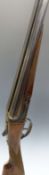 AYA No 4 12 bore side by side ejector shotgun with engraved lock, chequered grip and forend,