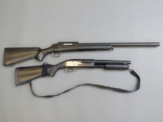 Two 6mm BB or Airsoft guns, one Double Eagle M47 pump action the other bolt action, NVSN.
