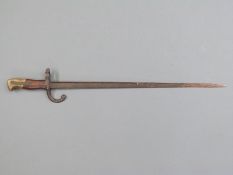 A 19thC 1874 pattern French 'Gras' bayonet,
