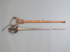 An 1895 pattern British Infantry officer's sword with GIIR marked to guard,