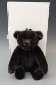 Steiff Teddy bear Jack The Rare Black Alpaca Bear with black mohair, shaved snout,