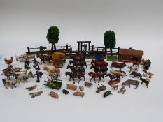 Over 60 Britains and similar lead farm animals, figures,