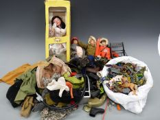 A collection of Action Man figures,