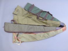 Five canvas gun slips, three with wool lining.