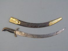 An 18thC British Naval dirk marked G to the 38cm blade,