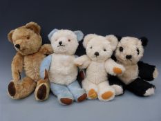 Four vintage teddy bears including a Merrythought