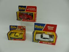 Three Dinky Toys diecast model vehicles Purdey's TR7 112,
