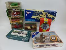 Nine Corgi diecast model cars and car sets including Ferrari, Tourists Trophy Set, Sterlings Choice,
