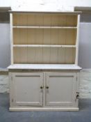 A 19thC/20thC stained pine dresser (H196 x W142 x D54cm)