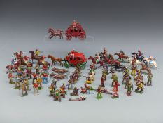 Over 75 Britains and similar diecast / lead model cowboys,