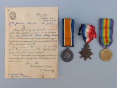 WWI Royal Naval trio of medals comprising 1914/1915 Star,