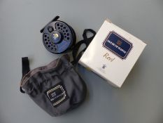 A boxed House of Hardy Sovereign 2000 #5 trout fly fishing reel in original branded pouch,