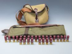 Twenty-six Hull Cartridge Sterling Game 12 bore shotgun cartridges together with a canvas and