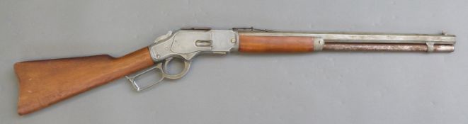 Winchester model 73 Octagon Custom replica rifle with engraved backs,