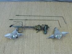 Electric rotating pigeon decoy mounted with two pigeons with rotating wings.