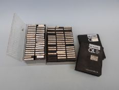 A quantity of Sinclair QL tapes including many marked Outlet.