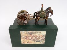Tommy Atkins diecast WWI British soldier Supply Cart set comprising two horses and one soldier