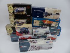 Eleven Corgi diecast model vehicles comprising three Guinness, four Heavy Haulage,