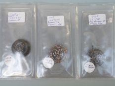 Three silver war badges comprising 487640 49955 PTE Arthur Webb,