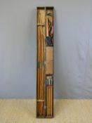 Thomas Aldred of London Victorian archery set with three wooden bows,