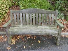 A wooden garden bench