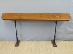 Two lectern stands with wrought iron legs (H95 x L180cm)