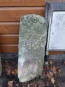 A carved natural stone marker or milepost with number 211 carved to top (approximate H87 x W29 x