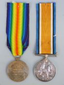 A pair of WWI medals awarded to 11455 Pte J Lloyd S Lan Rgt (South Lancashire Regiment)
