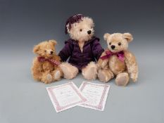 Three Past Times limited edition Teddy bears Isaac 831/1500, Henry 371/2000 and one other 171/500,