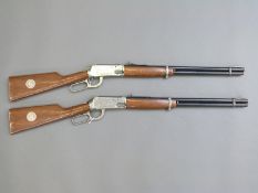 A pair of Daisy Heddon 30 30 Buffalo Bill Scout Winchester underlever style air rifles, NSVN.