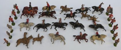 Over 70 Britains and similar lead soldiers including Highland Boer War infantry,