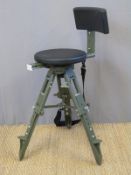 Idleback shooting chair with individually adjustable legs,