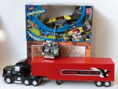 Three large scale model toys comprising Guitoy 1:6 scale diecast model 1948 Indian Chief 348