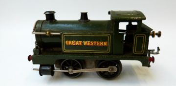 Hornby 0 gauge GWR 0-4-0 clockwork tank locomotive
