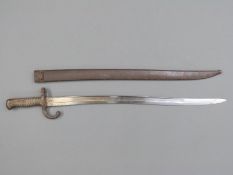 A 19thC 1866 pattern French Yataghan Chassepot bayonet marked St Etienne Mai 1871 to blade and