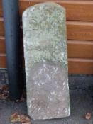 A carved natural stone marker or milepost with number 209 carved to top (approximate H87 x W29 x