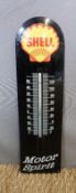 A Shell enamel garage thermometer / sign,