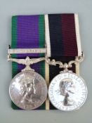 A General Service Medal with South Arabia clasp with Good Conduct and Long Service medal named to W