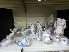 Eight Lladro and Nao goose,