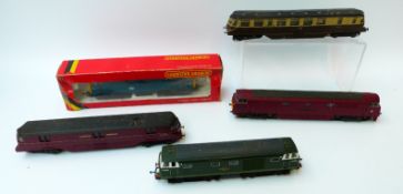 Five Hornby and similar 00 gauge diesel locomotives including GWR railcar etc,