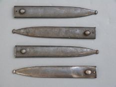 Four 19thC Mauser or similar bayonet scabbards, numbered 5610R, 5393Q, 5808G, 5310R,