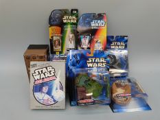 Seven Star Wars models and related toys including Princess Leia Flashback photo figure etc together