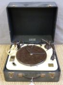 Volmar c1950s type W835 portable electric record player with variable speed,
