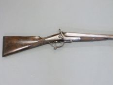 W Findley of Kingston by Forfar 8 bore side by side percussion hammer action gun with name,