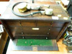 An Aero toolmakers chest and contents to include marking out tools, pressure gauges, punches,